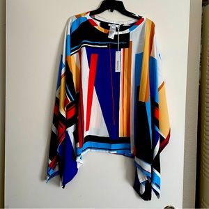 Chico’s East West Poncho in Blue Grotto size L/XL.